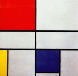 Famous Artwork Composition with Red Blue and Yellow by piet mondrian
