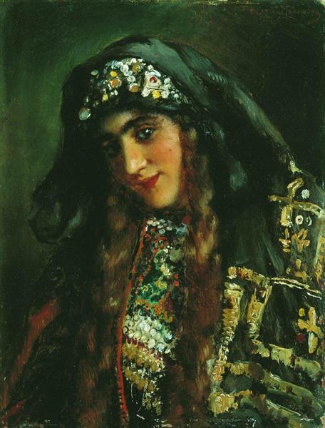 girl in oriental dress by konstantin makovsky