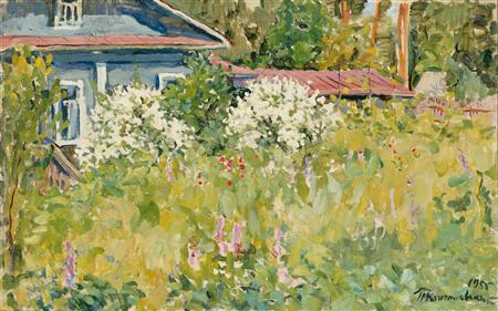 jasmine bush by pyotr konchalovsky