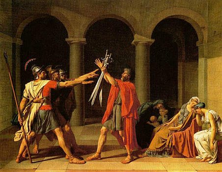 Death in Art represented by Oath of the Horatii