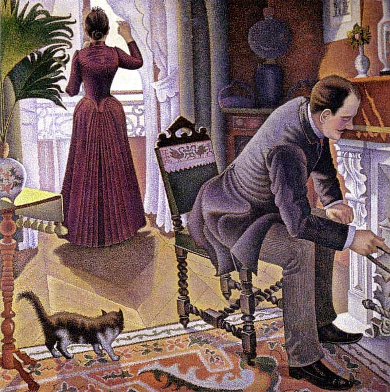 Sunday a painting by by Paul Signac