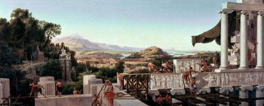 The View of Flower of Greece Landscape View