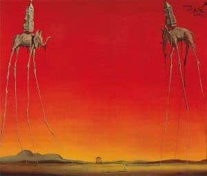 The Elephants painting by salvador dali