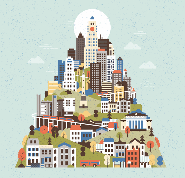 Cityscape by Matt Carlson color-illustration-cityscape
