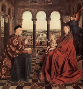The Madonna of Chancellor Rolin (1435) by Jan van Eyck